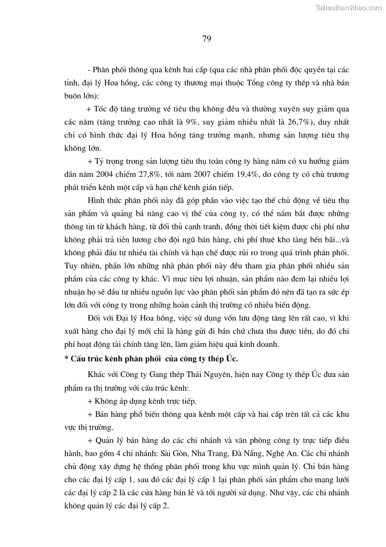 Luận án tiến sĩ kinh tế Quản trị kênh phân phối thép xây dựng của các doanh nghiệp sản xuất thép tại Việt Nam - 15 Trang 85