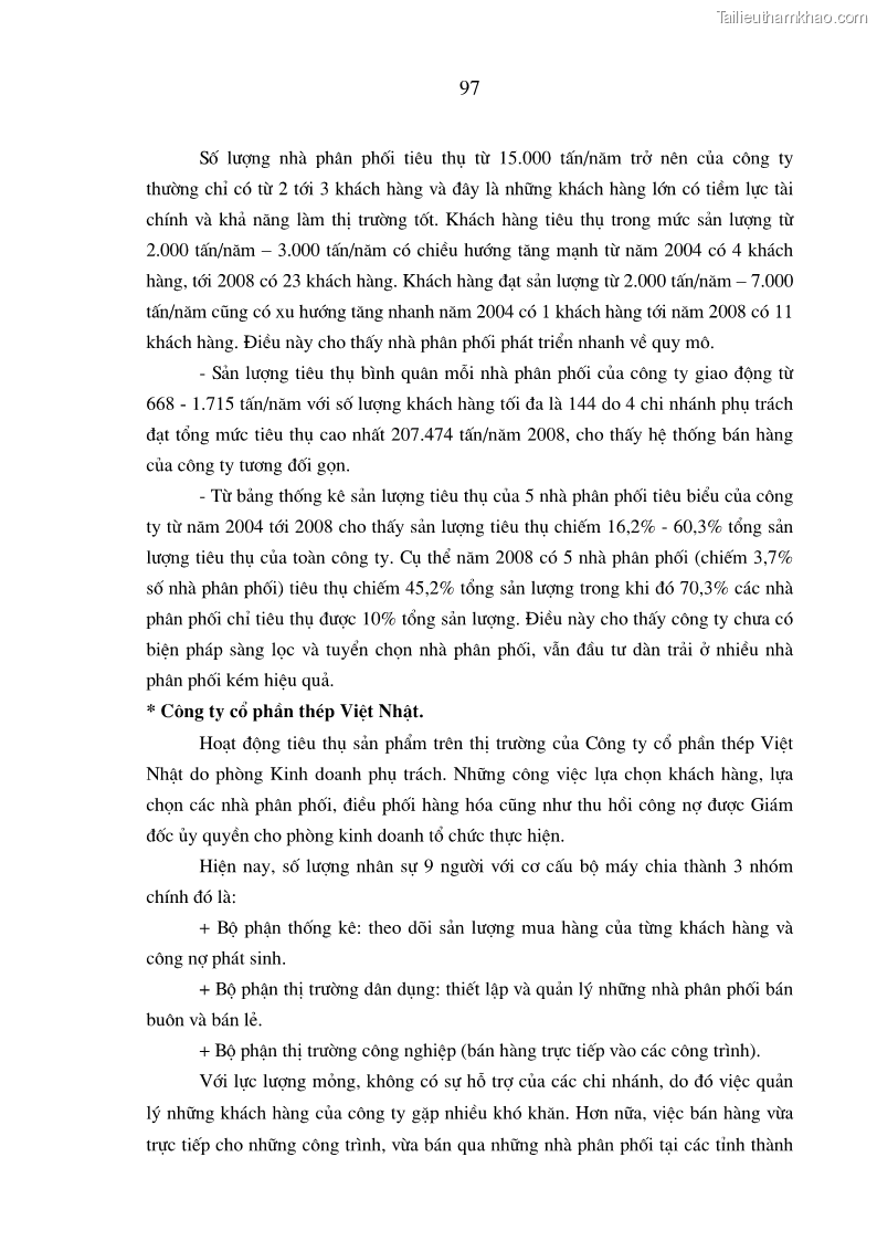 Luận án tiến sĩ kinh tế Quản trị kênh phân phối thép xây dựng của các doanh nghiệp sản xuất thép tại Việt Nam - 18 Trang 103
