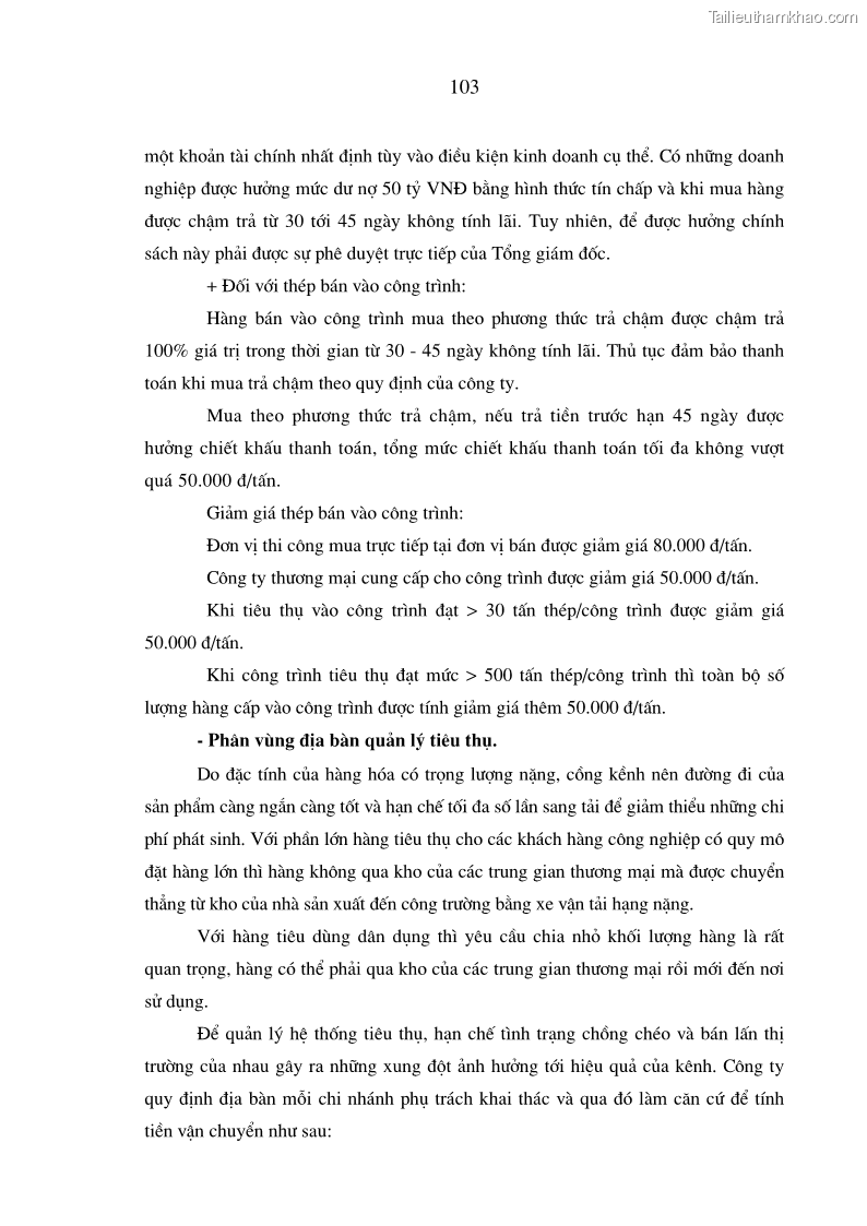 Luận án tiến sĩ kinh tế Quản trị kênh phân phối thép xây dựng của các doanh nghiệp sản xuất thép tại Việt Nam - 19 Trang 109