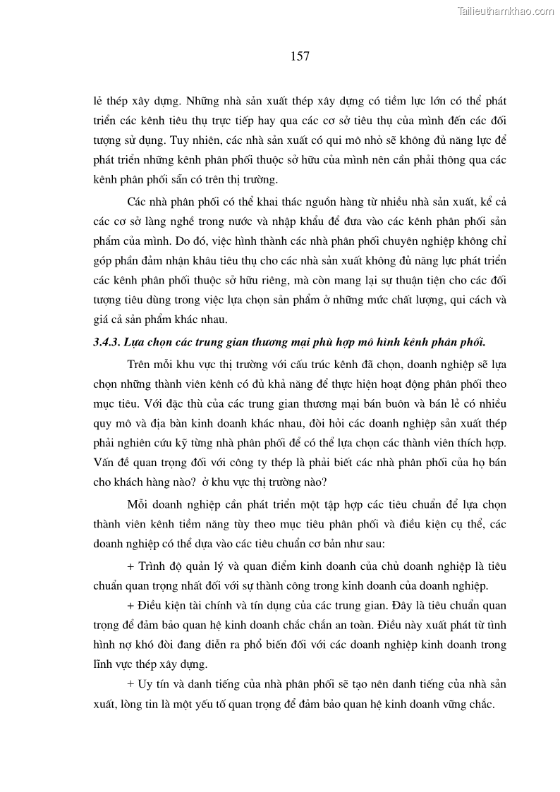 Luận án tiến sĩ kinh tế Quản trị kênh phân phối thép xây dựng của các doanh nghiệp sản xuất thép tại Việt Nam - 28 Trang 163