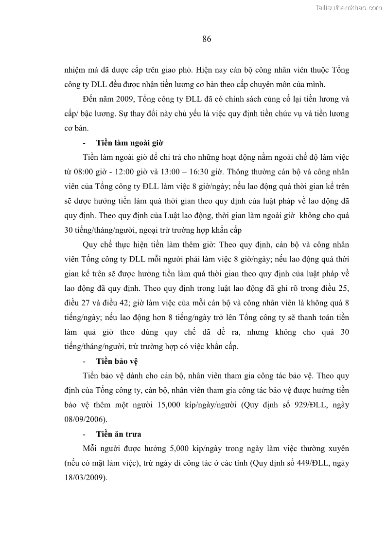 Luận án tiến sĩ kinh tế Quản trị nguồn nhân lực ở Tổng công ty Điện lực CHDCND Lào - Lý luận, thực tiễn và giải pháp - 16 Trang 91