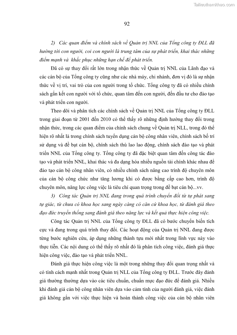 Luận án tiến sĩ kinh tế Quản trị nguồn nhân lực ở Tổng công ty Điện lực CHDCND Lào - Lý luận, thực tiễn và giải pháp - 17 Trang 97