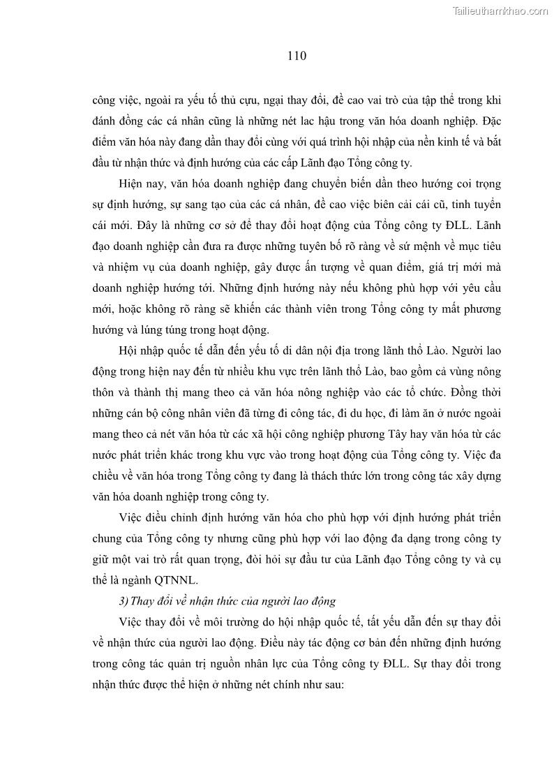 Luận án tiến sĩ kinh tế Quản trị nguồn nhân lực ở Tổng công ty Điện lực CHDCND Lào - Lý luận, thực tiễn và giải pháp - 20 Trang 115