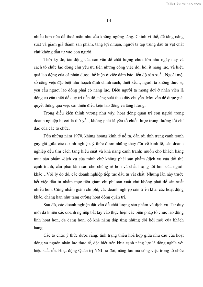 Luận án tiến sĩ kinh tế Quản trị nguồn nhân lực ở Tổng công ty Điện lực CHDCND Lào - Lý luận, thực tiễn và giải pháp - 4 Trang 19