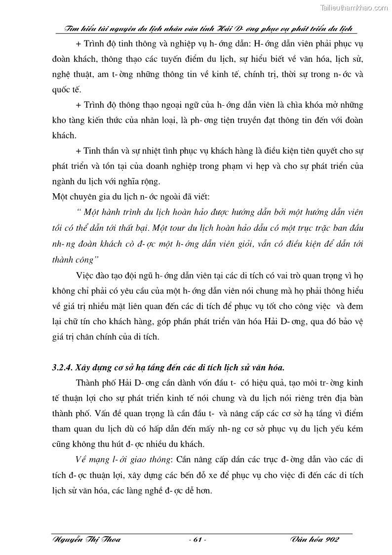 Khóa luận tốt nghiệp văn hóa du lịch Tìm hiểu tài nguyên du lịch nhân văn tỉnh Hải Dương phục vụ phát triển du lịch - 11 Trang 61