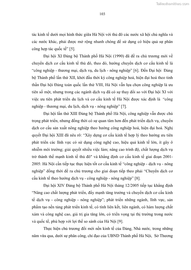 Luận án tiến sĩ kinh tế Đổi mới sự quản lý nhà nước đối với sự phát triển thương mại trên địa bàn thành phố Hà Nội - 18 Trang 103