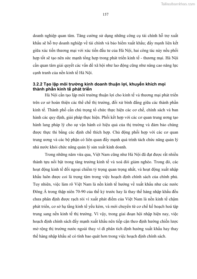 Luận án tiến sĩ kinh tế Đổi mới sự quản lý nhà nước đối với sự phát triển thương mại trên địa bàn thành phố Hà Nội - 27 Trang 157