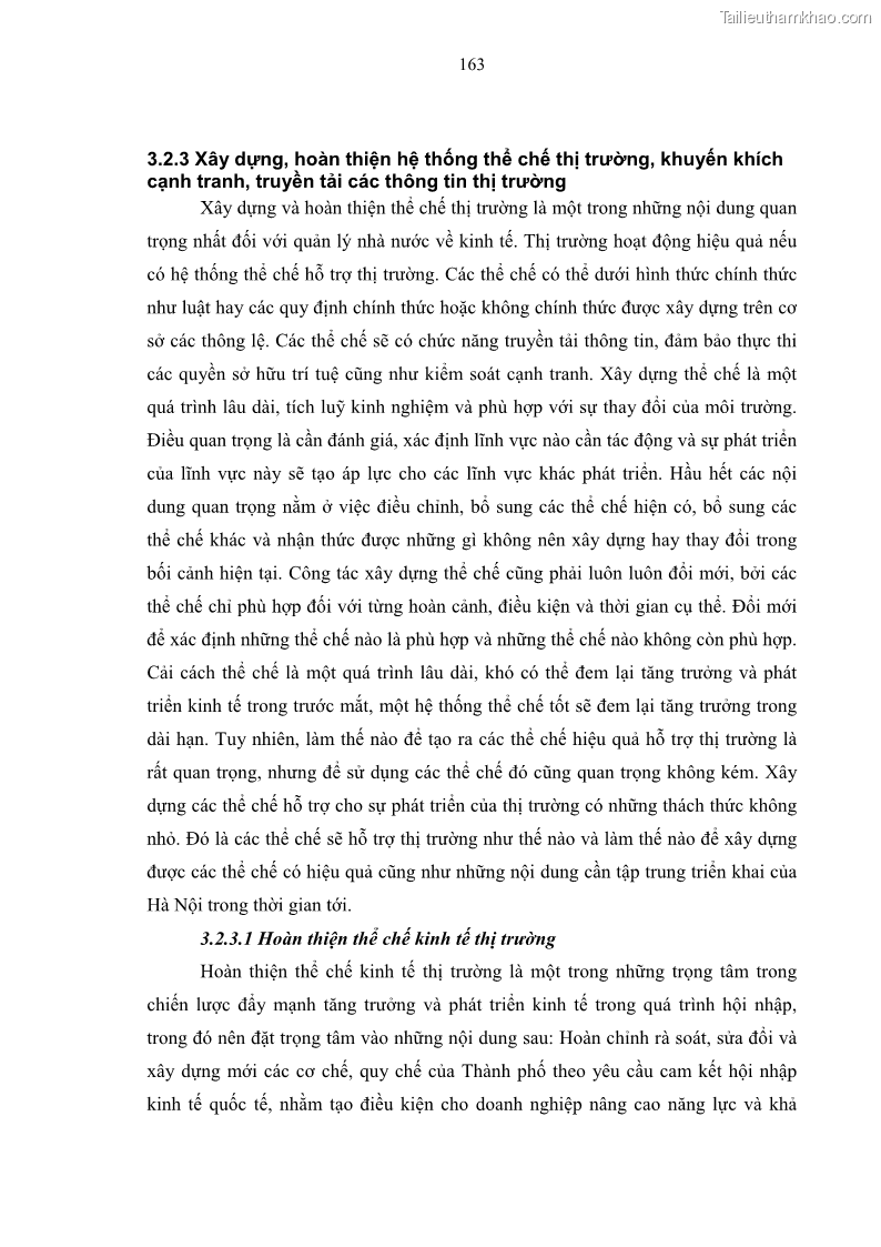 Luận án tiến sĩ kinh tế Đổi mới sự quản lý nhà nước đối với sự phát triển thương mại trên địa bàn thành phố Hà Nội - 28 Trang 163