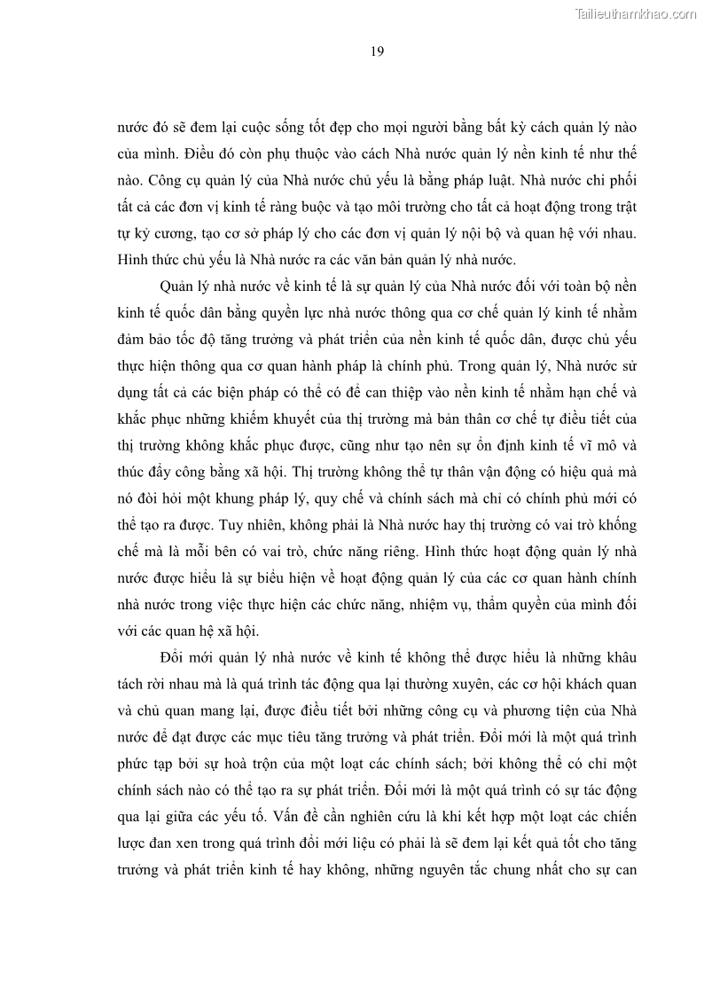 Luận án tiến sĩ kinh tế Đổi mới sự quản lý nhà nước đối với sự phát triển thương mại trên địa bàn thành phố Hà Nội - 4 Trang 19