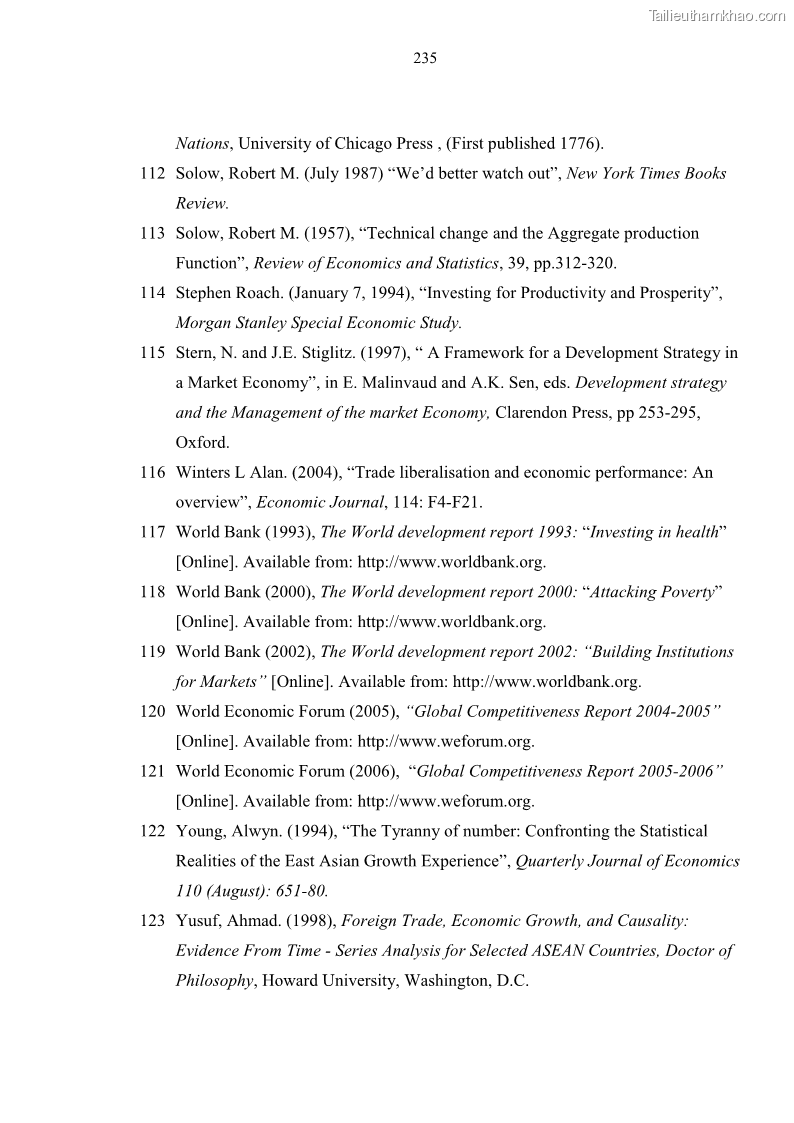 Luận án tiến sĩ kinh tế Đổi mới sự quản lý nhà nước đối với sự phát triển thương mại trên địa bàn thành phố Hà Nội - 40 Trang 235