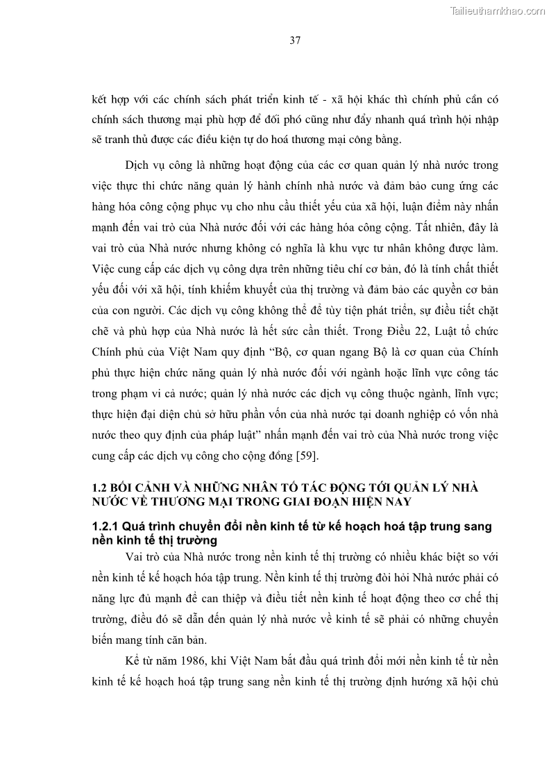 Luận án tiến sĩ kinh tế Đổi mới sự quản lý nhà nước đối với sự phát triển thương mại trên địa bàn thành phố Hà Nội - 7 Trang 37