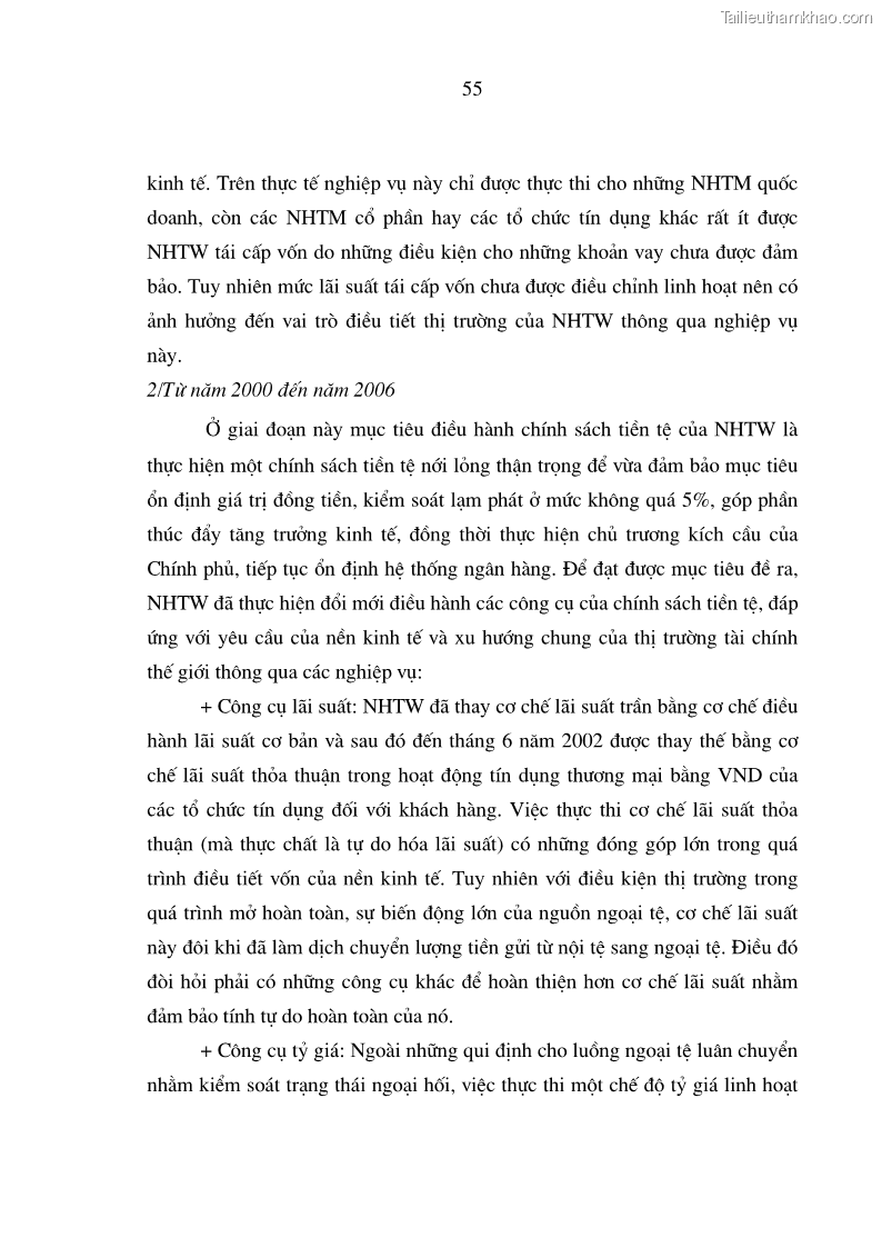 Luận án tiến sĩ kinh tế Phân tích định lượng về tác động của chính sách tiền tệ tới một số nhân tố vĩ mô của Việt Nam trong thời kì đổi mới - 11 Trang 61