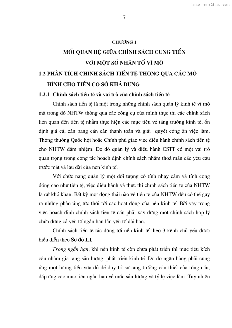 Luận án tiến sĩ kinh tế Phân tích định lượng về tác động của chính sách tiền tệ tới một số nhân tố vĩ mô của Việt Nam trong thời kì đổi mới - 3 Trang 13