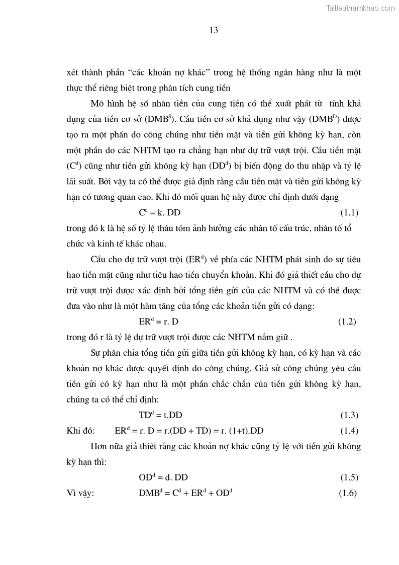 Luận án tiến sĩ kinh tế Phân tích định lượng về tác động của chính sách tiền tệ tới một số nhân tố vĩ mô của Việt Nam trong thời kì đổi mới - 4 Trang 19