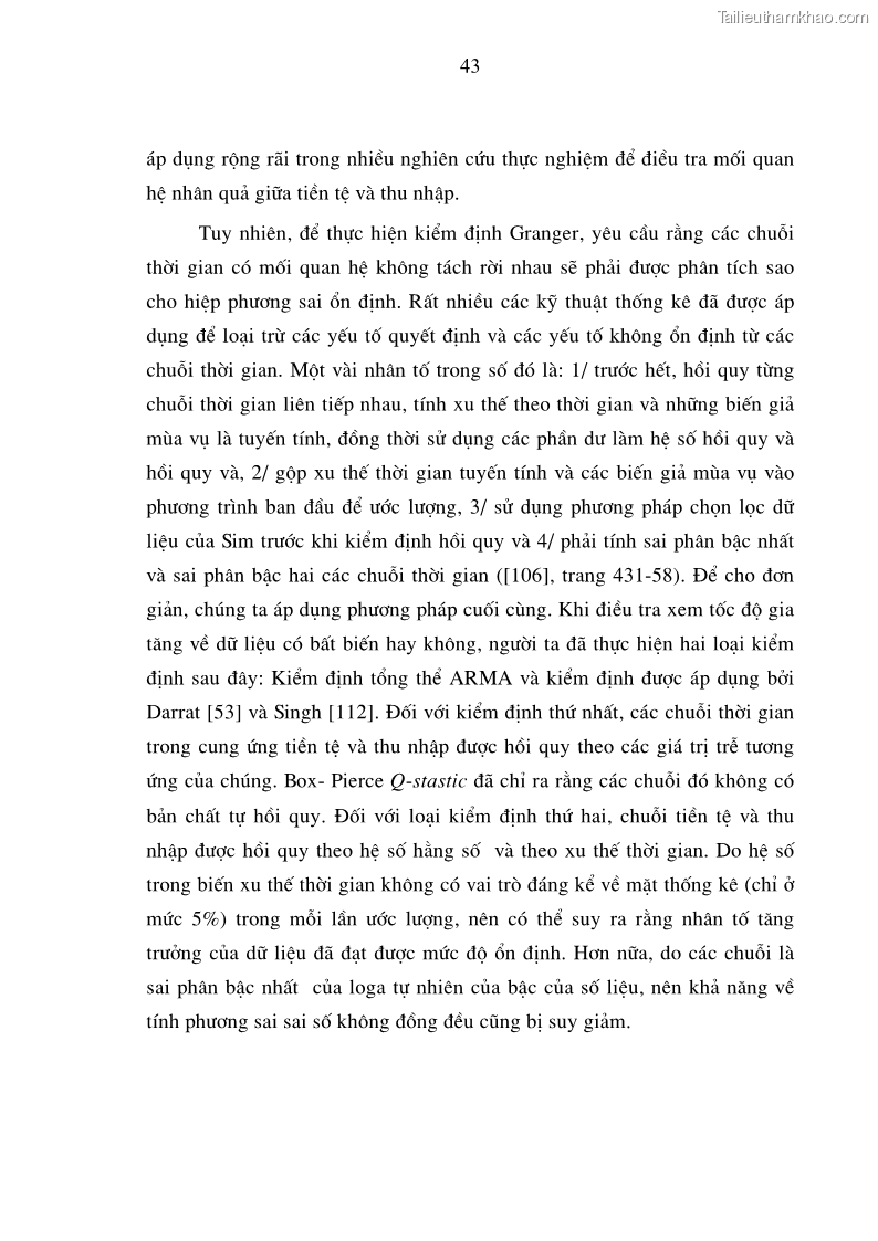 Luận án tiến sĩ kinh tế Phân tích định lượng về tác động của chính sách tiền tệ tới một số nhân tố vĩ mô của Việt Nam trong thời kì đổi mới - 9 Trang 49