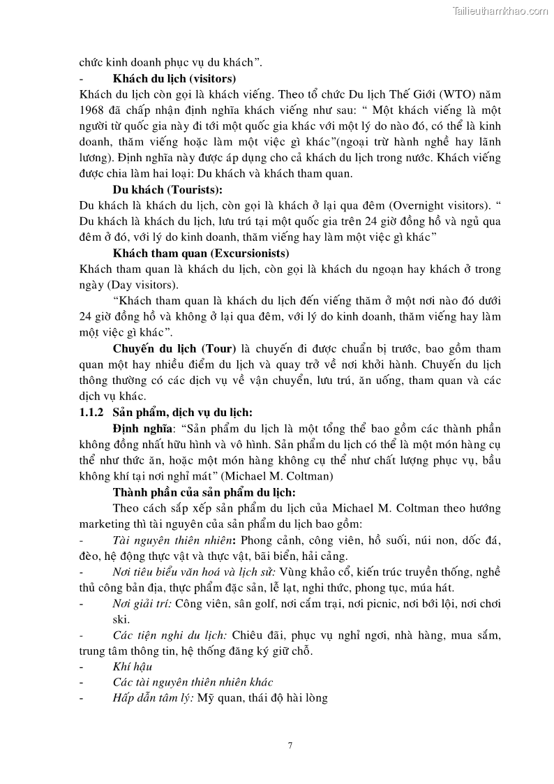 Luận văn thạc sĩ Định hướng chiến lược phát triển ngành du lịch Quảng Ngãi đến năm 2010 - 2 Trang 7