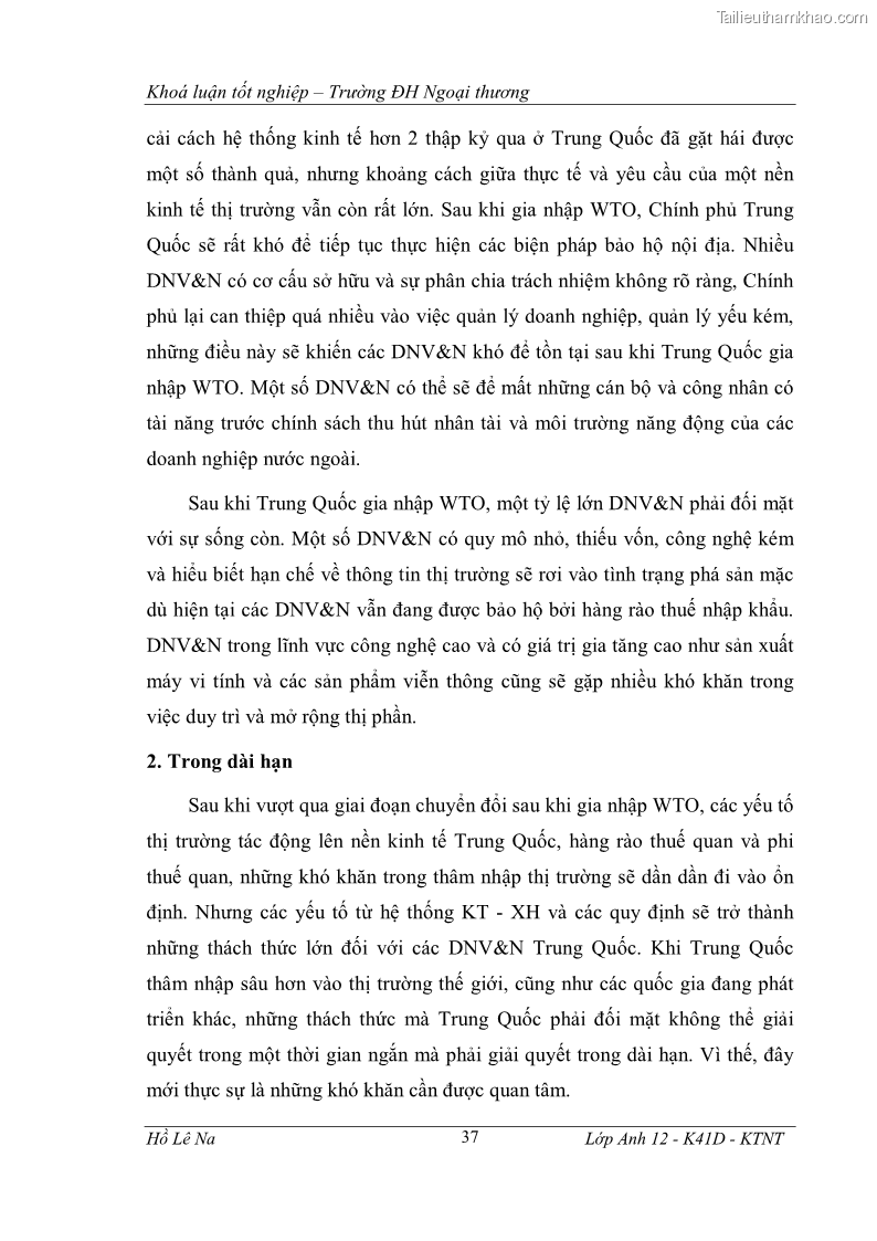 Khóa luận tốt nghiệp Tìm hiểu chính sách phát triển doanh nghiệp vừa và nhỏ Trung Quốc và một số kinh nghiệp đối với Việt Nam trong tiến trình hội nhập - 8 Trang 43