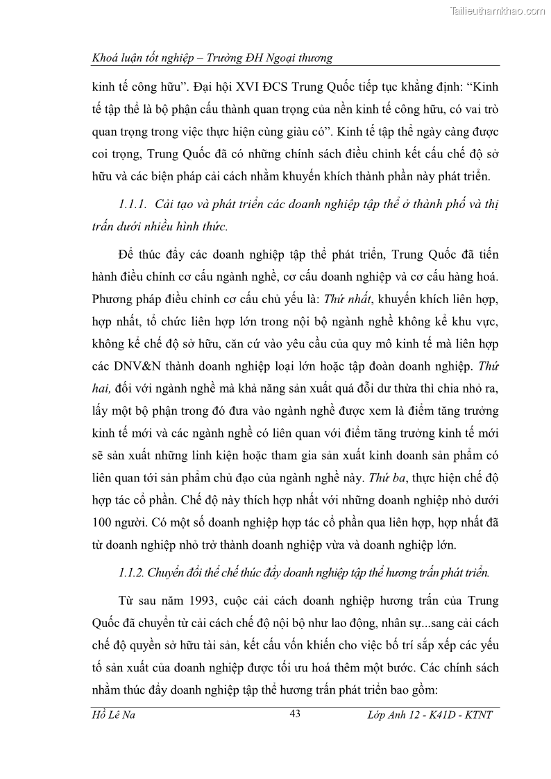 Khóa luận tốt nghiệp Tìm hiểu chính sách phát triển doanh nghiệp vừa và nhỏ Trung Quốc và một số kinh nghiệp đối với Việt Nam trong tiến trình hội nhập - 9 Trang 49