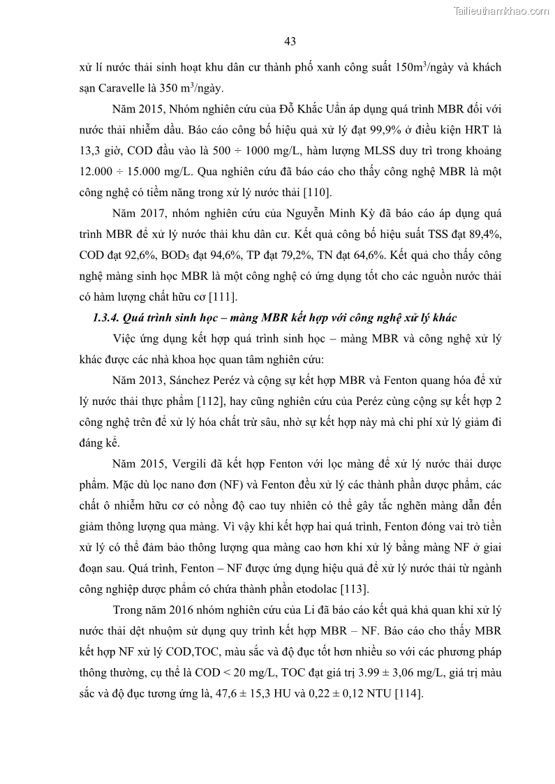 Luận án tiến sĩ kỹ thuật môi trường Nghiên cứu xử lý hóa chất bảo vệ thực vật glyphosate trong nước bằng quá trình oxy hóa điện hóa kết hợp với thiết bị phản ứng sinh học – màng MBR - 10 Trang 55