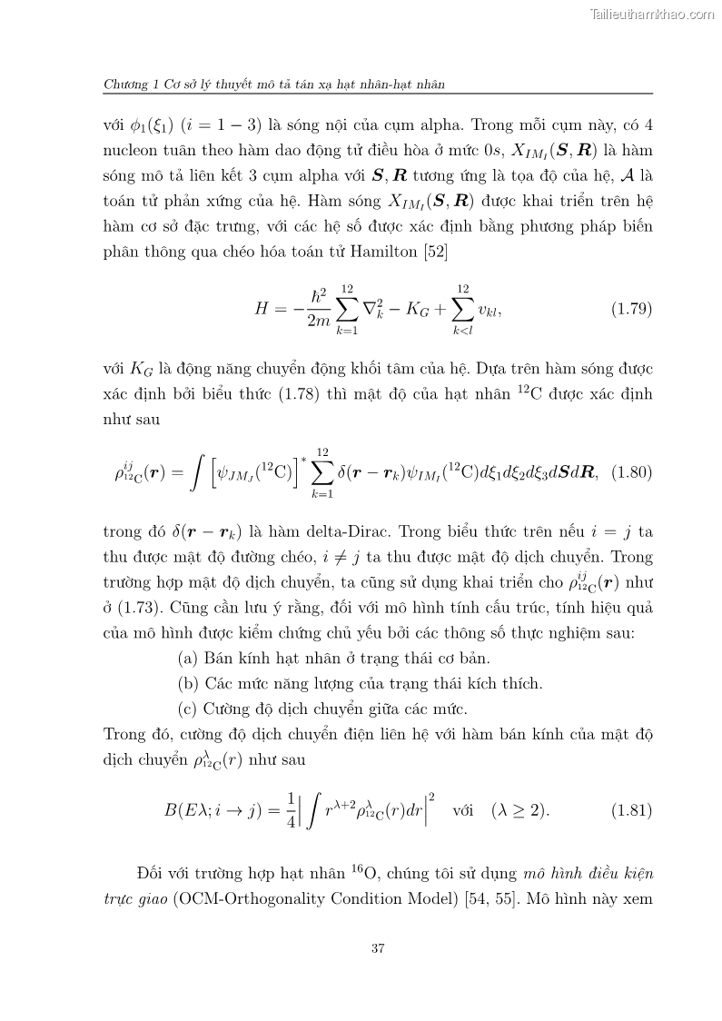 Luận án tiến sĩ vật lý Nghiên cứu hiệu ứng cầu vồng và cơ chế chuyển alpha trong tán xạ ở năng lượng thấp và trung bình - 10 Trang 55