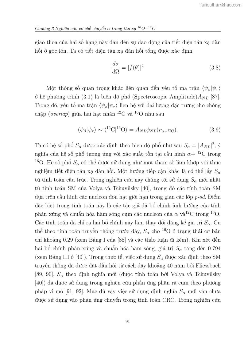 Luận án tiến sĩ vật lý Nghiên cứu hiệu ứng cầu vồng và cơ chế chuyển alpha trong tán xạ ở năng lượng thấp và trung bình - 19 Trang 109