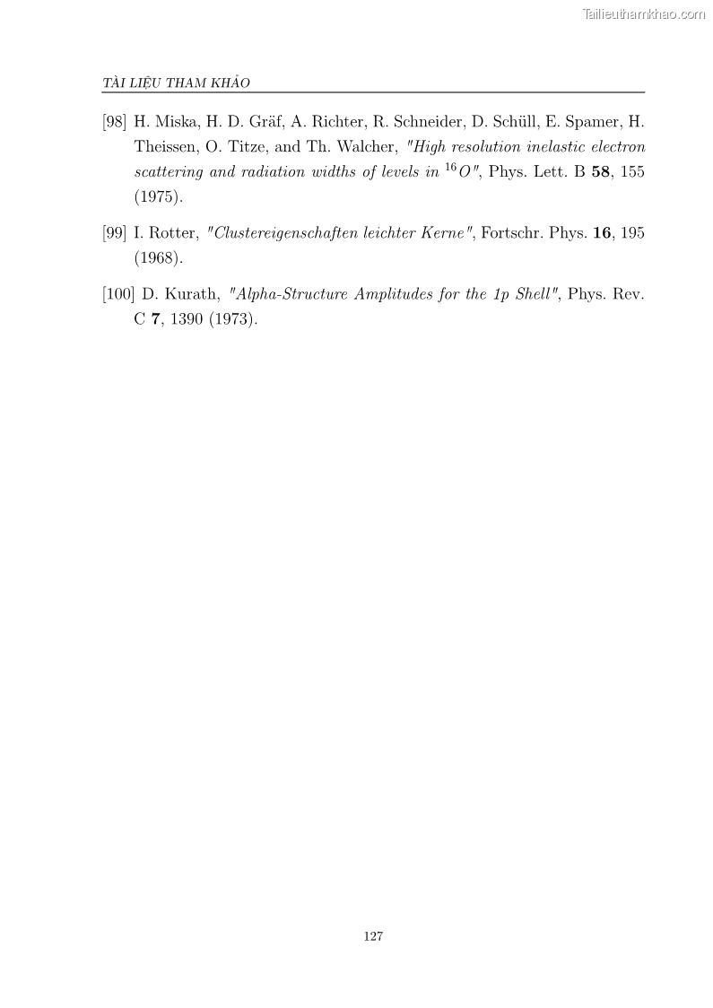 Luận án tiến sĩ vật lý Nghiên cứu hiệu ứng cầu vồng và cơ chế chuyển alpha trong tán xạ ở năng lượng thấp và trung bình - 25 Trang 145