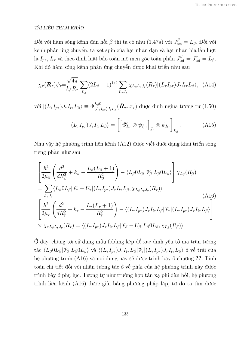 Luận án tiến sĩ vật lý Nghiên cứu hiệu ứng cầu vồng và cơ chế chuyển alpha trong tán xạ ở năng lượng thấp và trung bình - 26 Trang 151