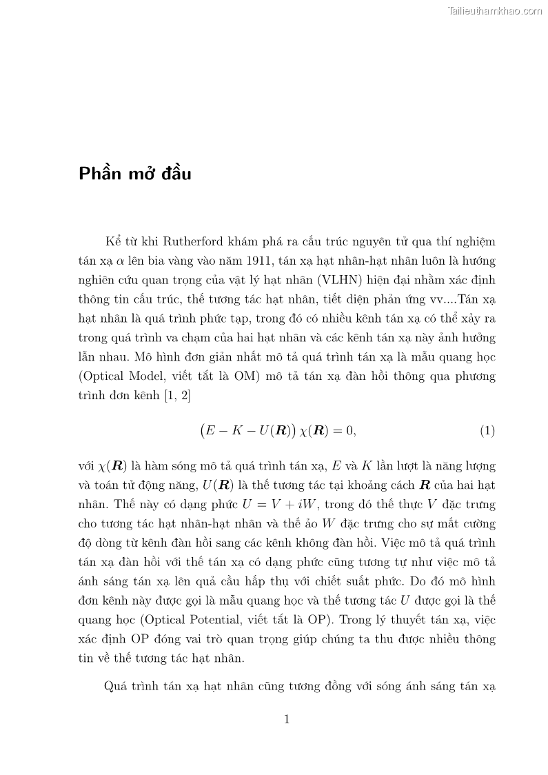 Luận án tiến sĩ vật lý Nghiên cứu hiệu ứng cầu vồng và cơ chế chuyển alpha trong tán xạ ở năng lượng thấp và trung bình - 4 Trang 19