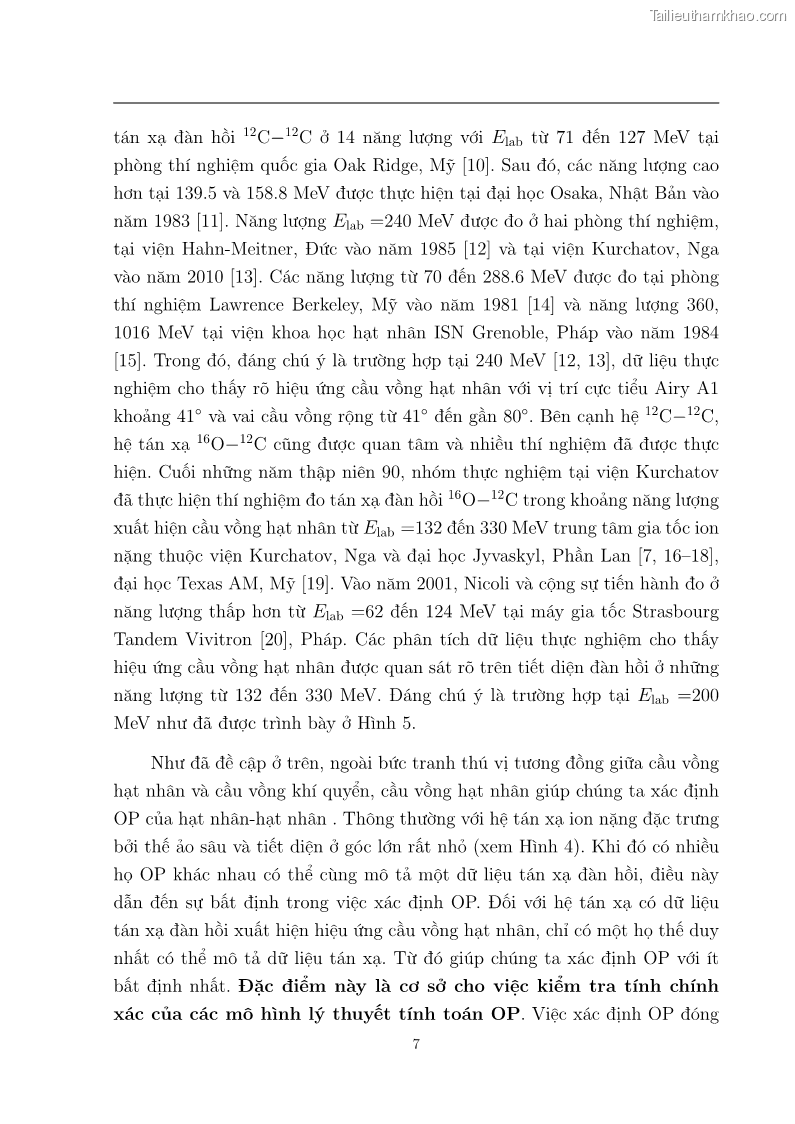 Luận án tiến sĩ vật lý Nghiên cứu hiệu ứng cầu vồng và cơ chế chuyển alpha trong tán xạ ở năng lượng thấp và trung bình - 5 Trang 25