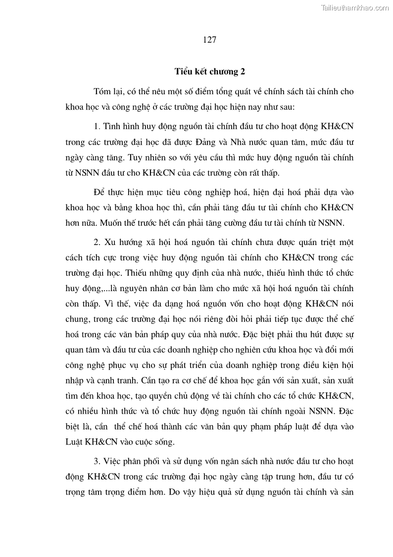Luận án tiến sĩ kinh tế Hoàn thiện cơ chế tài chính đối với hoạt động khoa học công nghệ trong các trường Đại học ở Việt Nam - 22 Trang 127