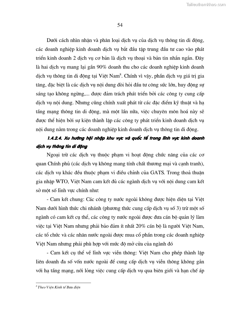 Luận án tiến sĩ kinh tế Phát triển kinh doanh của các doanh nghiệp kinh doanh dịch vụ thông tin di động tại Việt Nam - 10 Trang 55