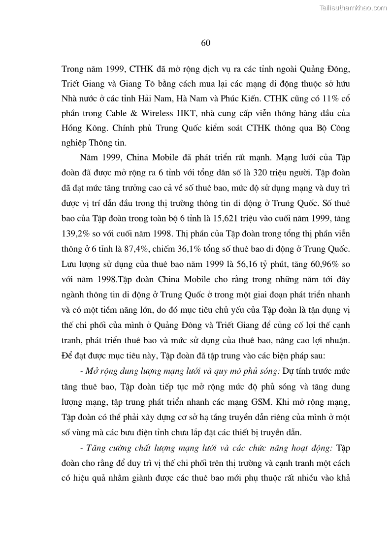 Luận án tiến sĩ kinh tế Phát triển kinh doanh của các doanh nghiệp kinh doanh dịch vụ thông tin di động tại Việt Nam - 11 Trang 61