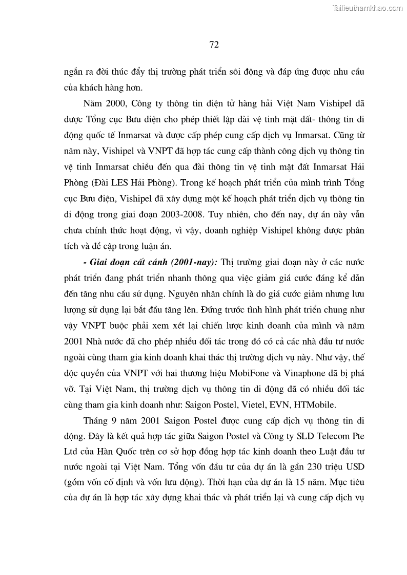 Luận án tiến sĩ kinh tế Phát triển kinh doanh của các doanh nghiệp kinh doanh dịch vụ thông tin di động tại Việt Nam - 13 Trang 73