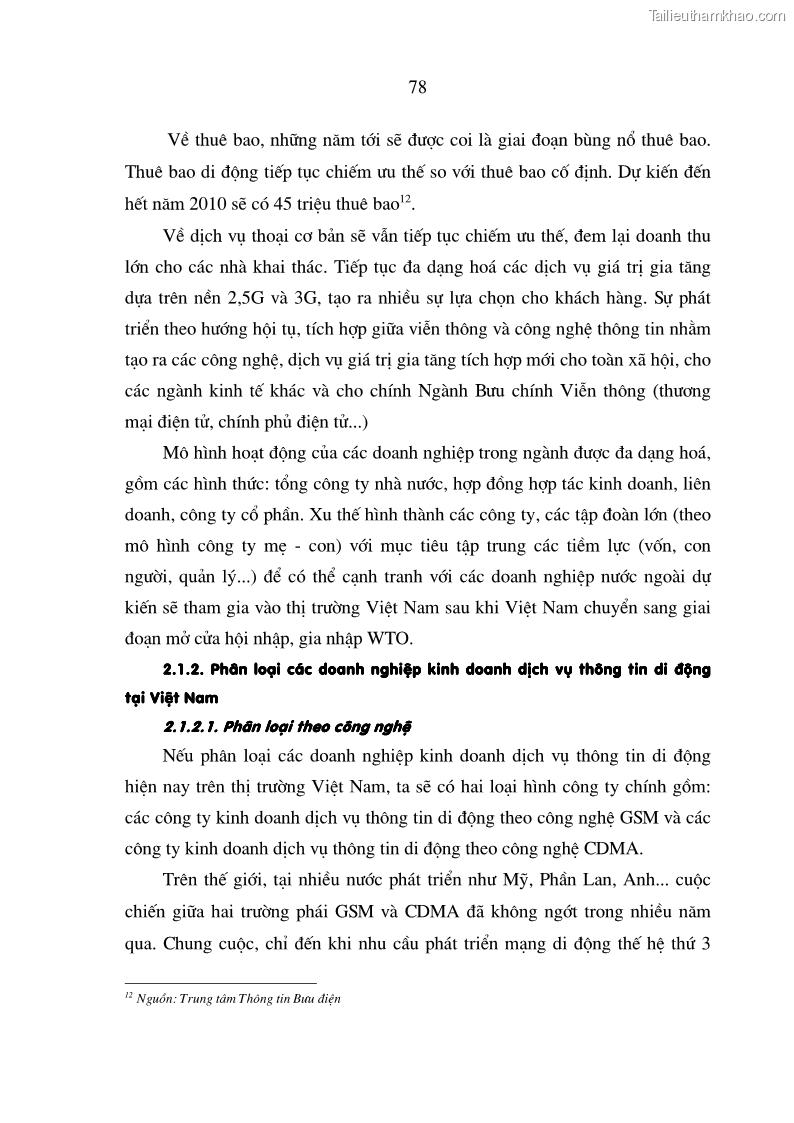 Luận án tiến sĩ kinh tế Phát triển kinh doanh của các doanh nghiệp kinh doanh dịch vụ thông tin di động tại Việt Nam - 14 Trang 79