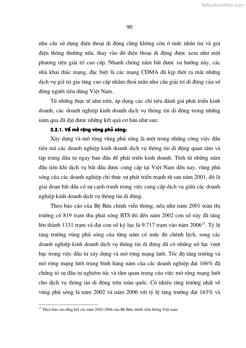 Luận án tiến sĩ kinh tế Phát triển kinh doanh của các doanh nghiệp kinh doanh dịch vụ thông tin di động tại Việt Nam - 16 Trang 91