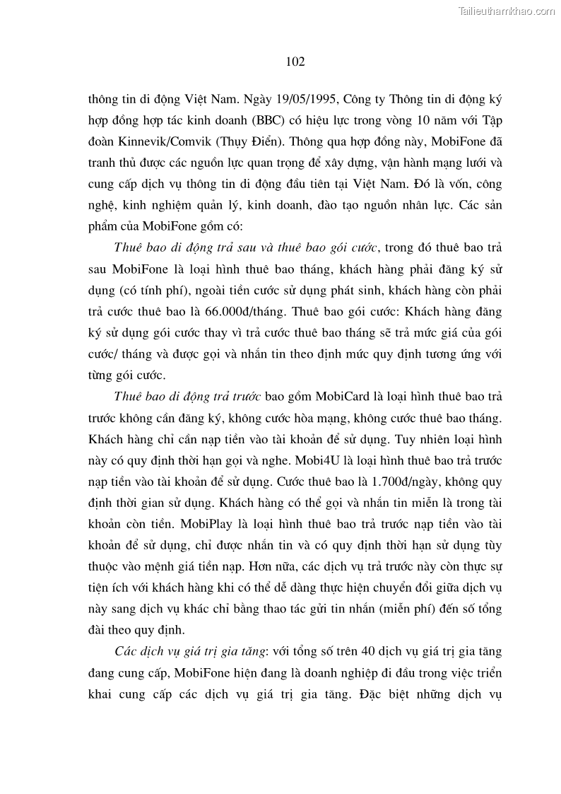 Luận án tiến sĩ kinh tế Phát triển kinh doanh của các doanh nghiệp kinh doanh dịch vụ thông tin di động tại Việt Nam - 18 Trang 103