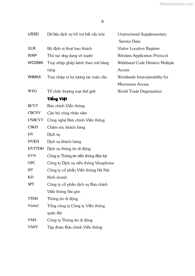 Luận án tiến sĩ kinh tế Phát triển kinh doanh của các doanh nghiệp kinh doanh dịch vụ thông tin di động tại Việt Nam - 2 Trang 7