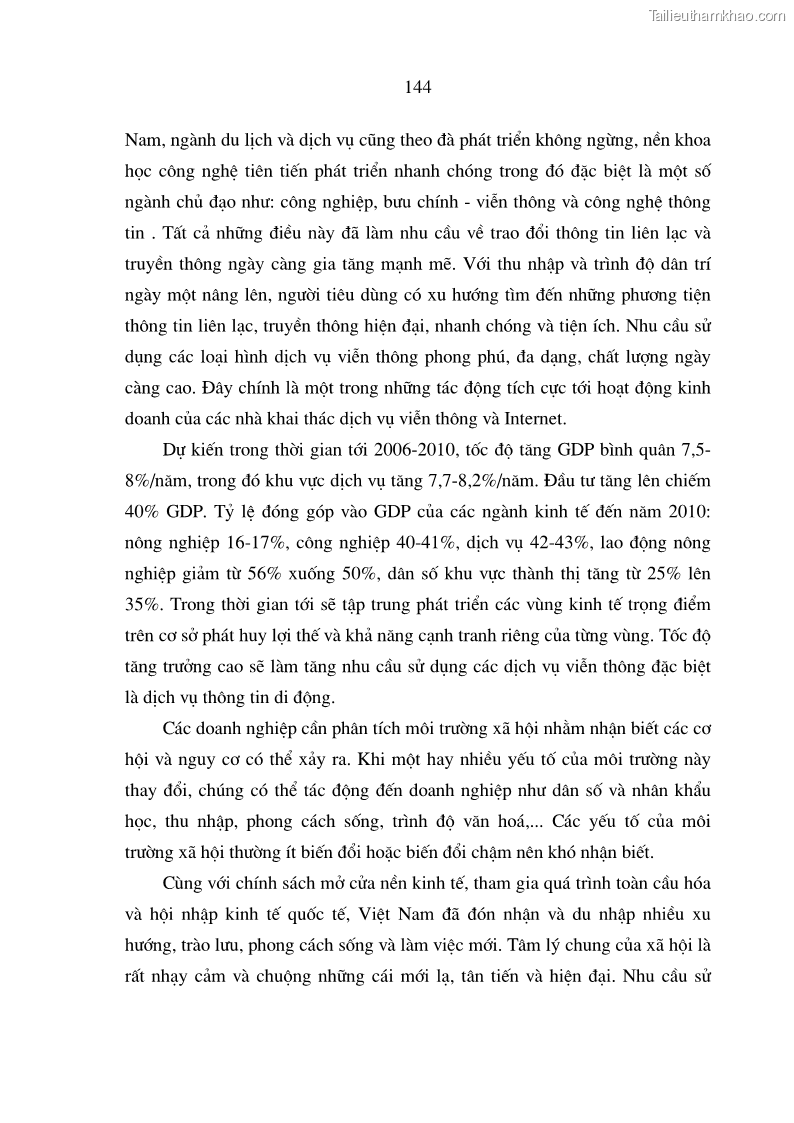 Luận án tiến sĩ kinh tế Phát triển kinh doanh của các doanh nghiệp kinh doanh dịch vụ thông tin di động tại Việt Nam - 25 Trang 145