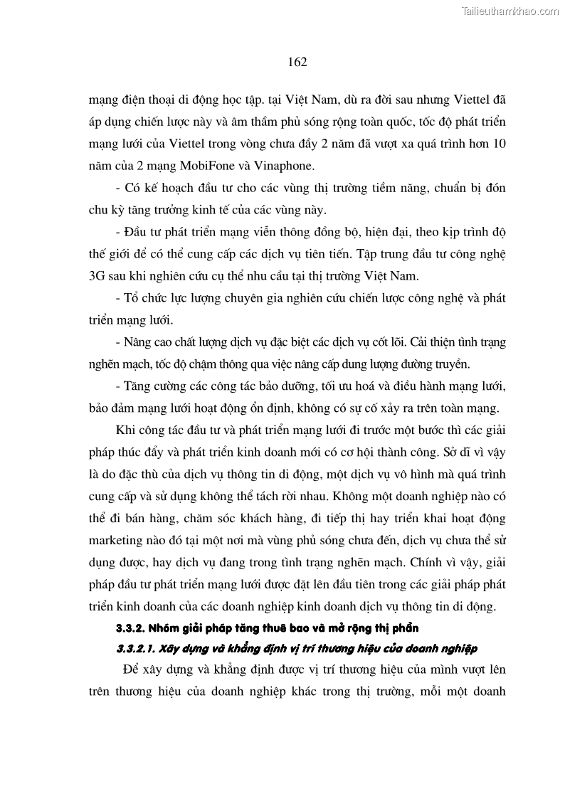 Luận án tiến sĩ kinh tế Phát triển kinh doanh của các doanh nghiệp kinh doanh dịch vụ thông tin di động tại Việt Nam - 28 Trang 163