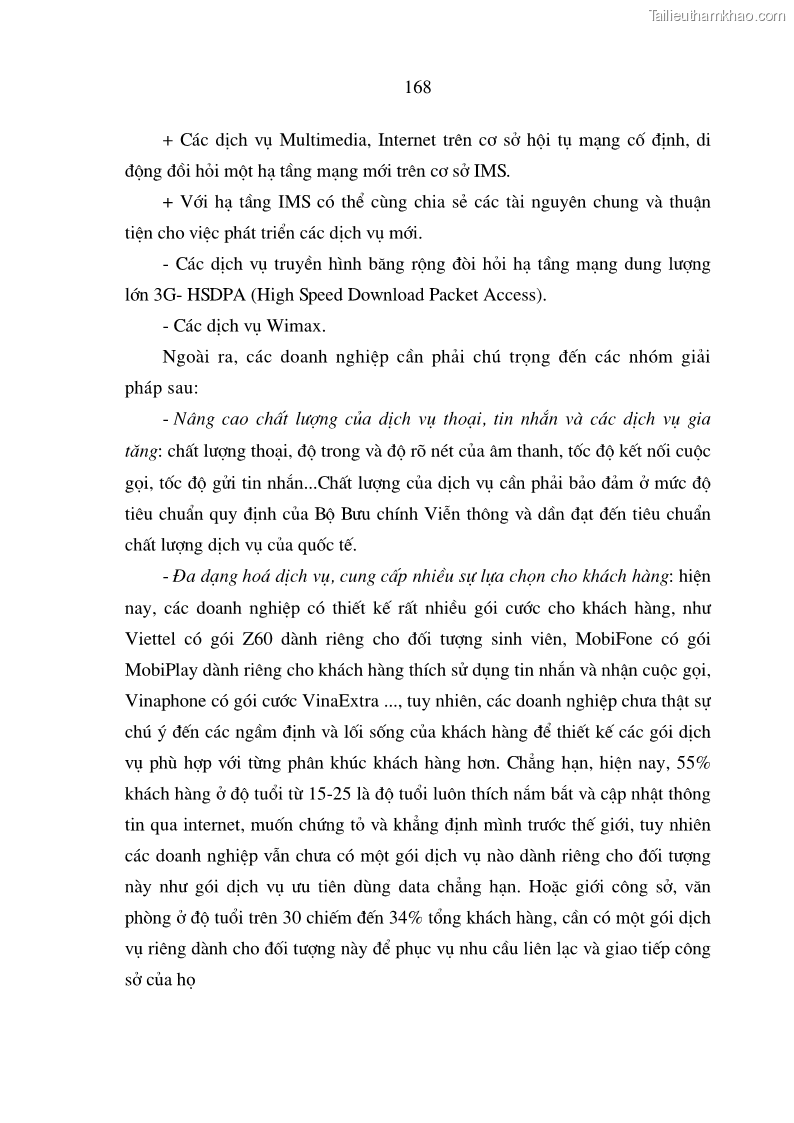 Luận án tiến sĩ kinh tế Phát triển kinh doanh của các doanh nghiệp kinh doanh dịch vụ thông tin di động tại Việt Nam - 29 Trang 169
