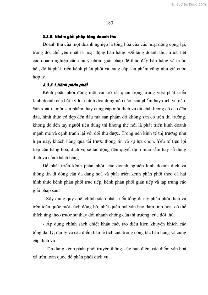 Luận án tiến sĩ kinh tế Phát triển kinh doanh của các doanh nghiệp kinh doanh dịch vụ thông tin di động tại Việt Nam - 31 Trang 181
