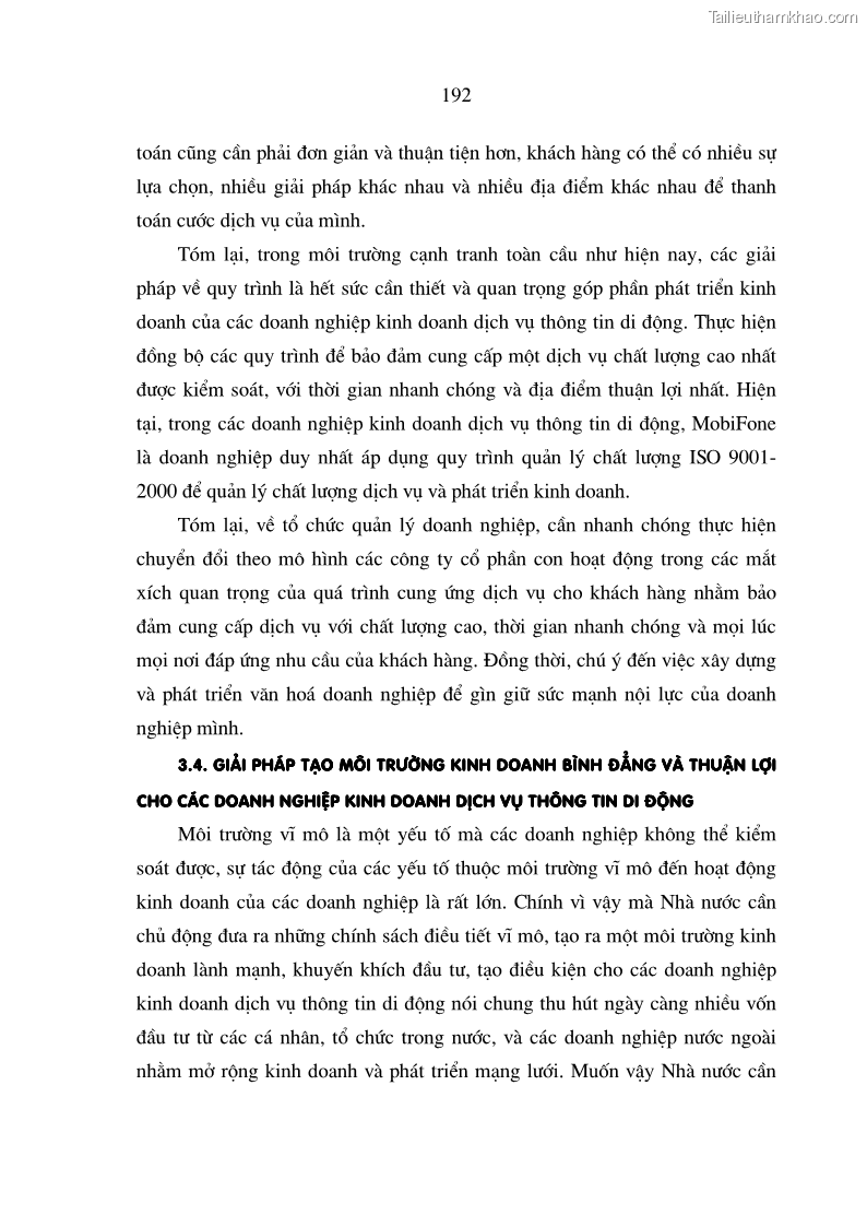 Luận án tiến sĩ kinh tế Phát triển kinh doanh của các doanh nghiệp kinh doanh dịch vụ thông tin di động tại Việt Nam - 33 Trang 193
