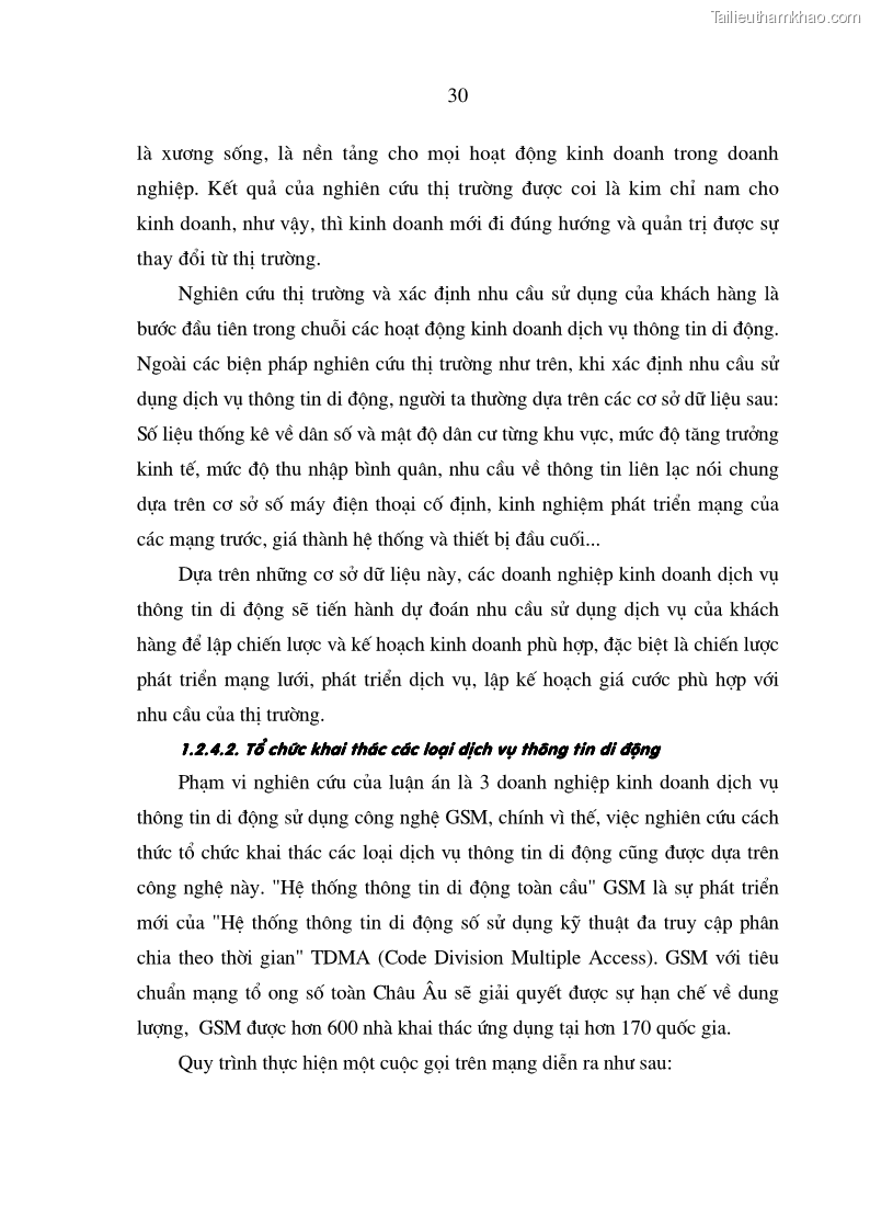 Luận án tiến sĩ kinh tế Phát triển kinh doanh của các doanh nghiệp kinh doanh dịch vụ thông tin di động tại Việt Nam - 6 Trang 31