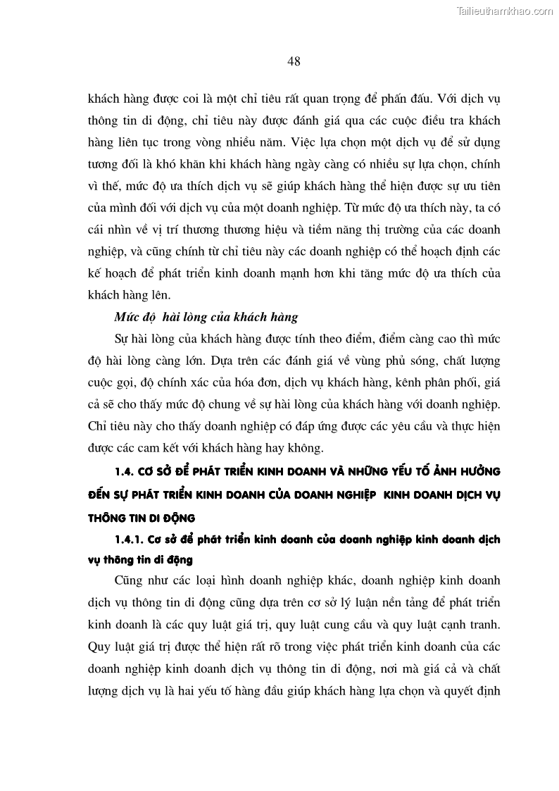 Luận án tiến sĩ kinh tế Phát triển kinh doanh của các doanh nghiệp kinh doanh dịch vụ thông tin di động tại Việt Nam - 9 Trang 49
