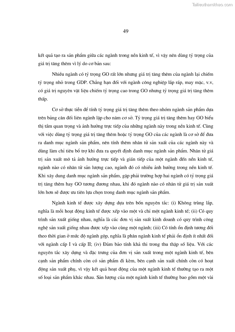 Luận án tiến sĩ kinh tế Phương pháp luận tính chỉ tiêu giá trị sản xuất các ngành sản phẩm theo giá so sánh - 10 Trang 55