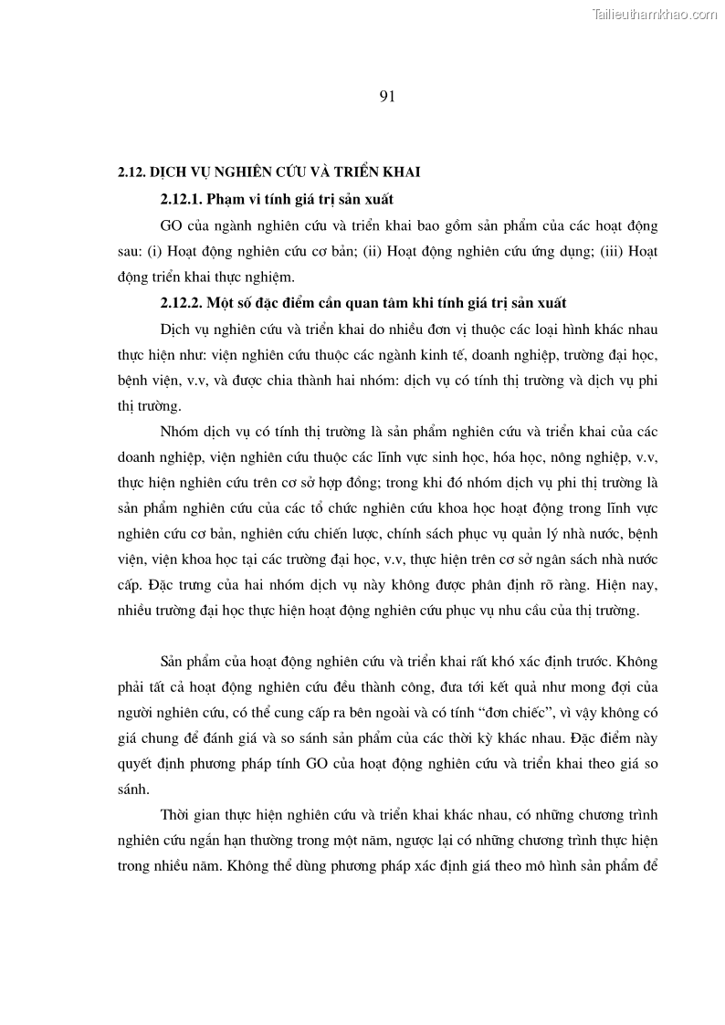 Luận án tiến sĩ kinh tế Phương pháp luận tính chỉ tiêu giá trị sản xuất các ngành sản phẩm theo giá so sánh - 17 Trang 97