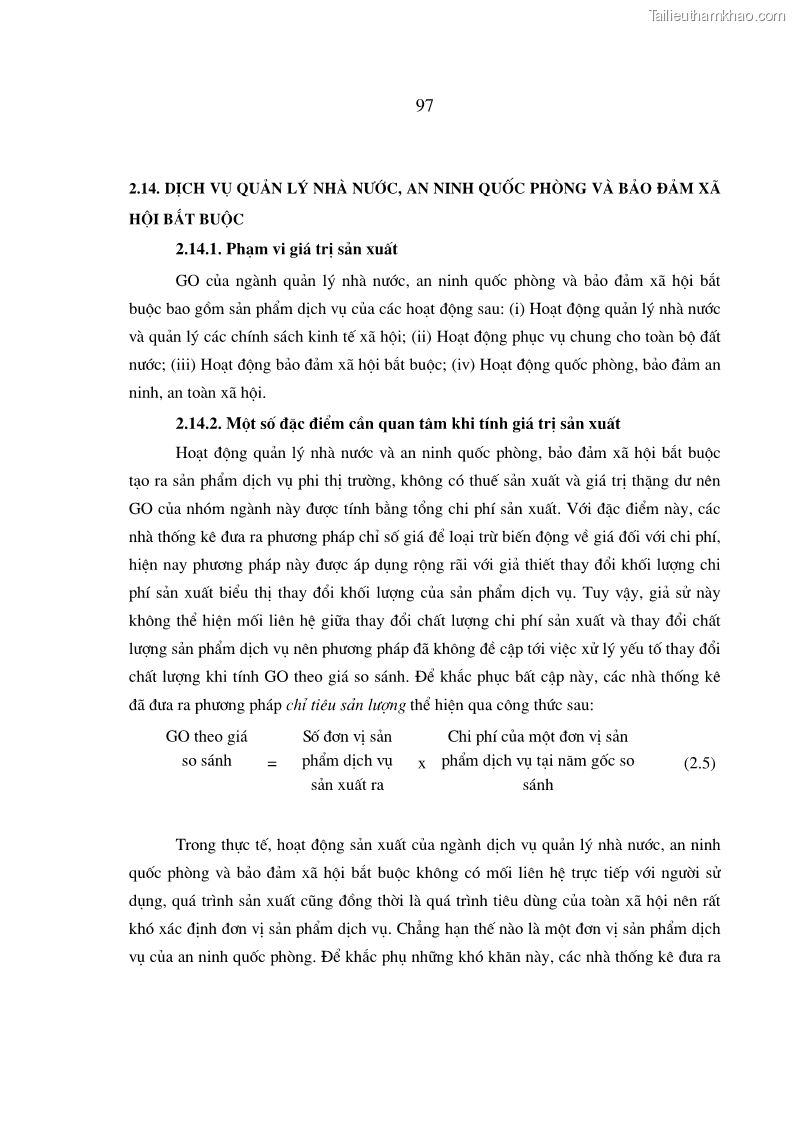 Luận án tiến sĩ kinh tế Phương pháp luận tính chỉ tiêu giá trị sản xuất các ngành sản phẩm theo giá so sánh - 18 Trang 103