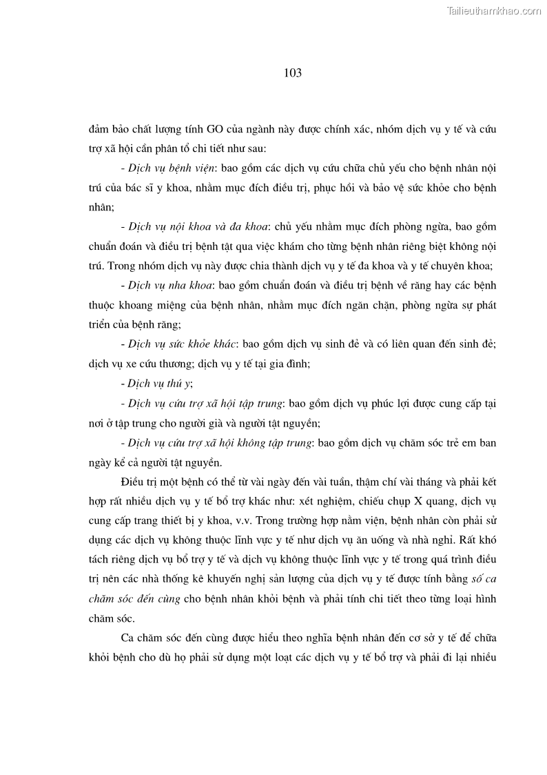 Luận án tiến sĩ kinh tế Phương pháp luận tính chỉ tiêu giá trị sản xuất các ngành sản phẩm theo giá so sánh - 19 Trang 109