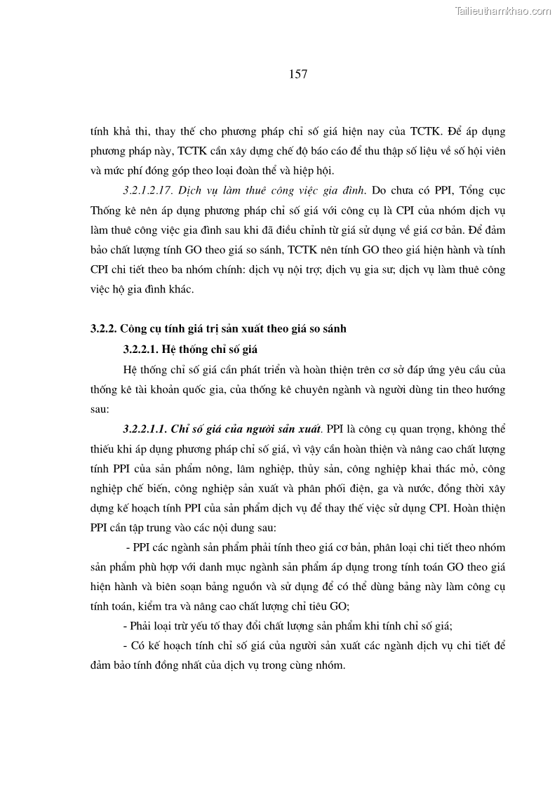 Luận án tiến sĩ kinh tế Phương pháp luận tính chỉ tiêu giá trị sản xuất các ngành sản phẩm theo giá so sánh - 28 Trang 163