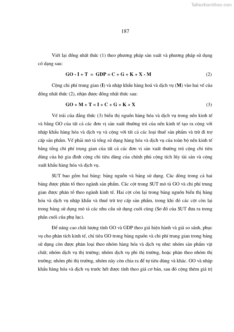 Luận án tiến sĩ kinh tế Phương pháp luận tính chỉ tiêu giá trị sản xuất các ngành sản phẩm theo giá so sánh - 33 Trang 193